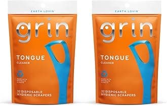 Disposable Tongue Scrapers with Dental Picks for Teeth Cleaning, Tongue Cleaner for Adults & Fresh Breath, Plastic Tongue Scrape Cleaner for Oral Care, Tongue Scraper Set for Bad Breath - 2 Pack