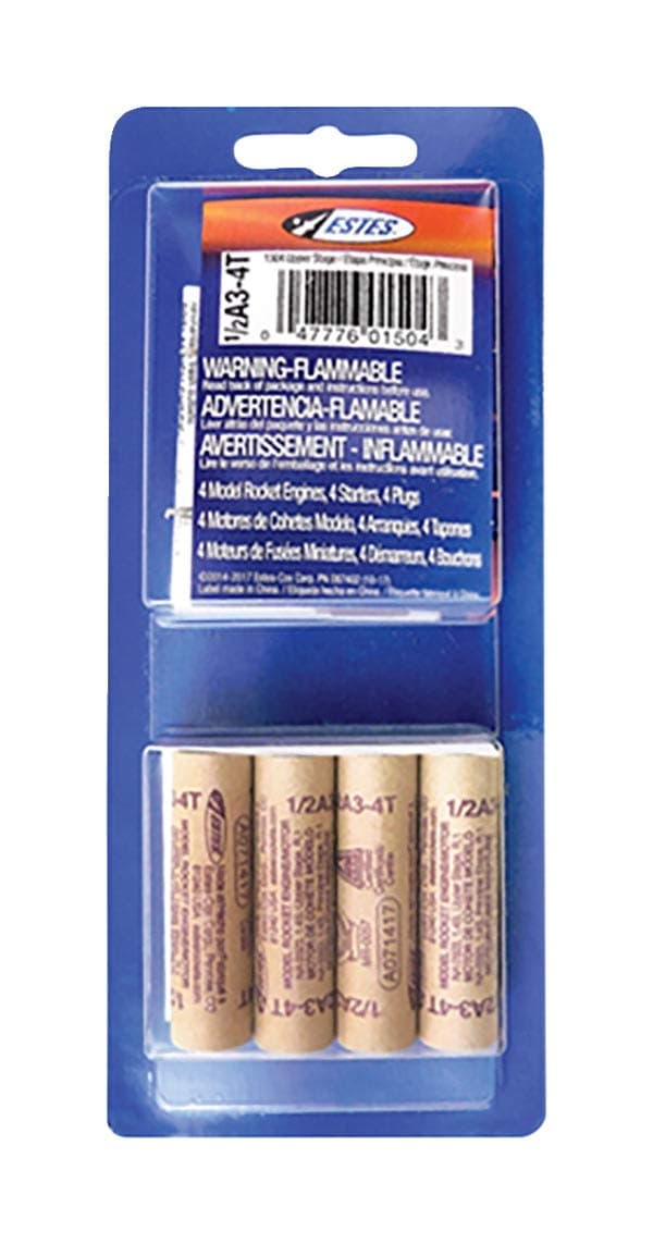Estes1/2A3-4T Engine Pack (4-Each)
