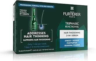 René Furterer Triphasic Reactional Ritual Anti-Hair Loss Treatment 12 Phials with Lemon Scent for Unisex Adults