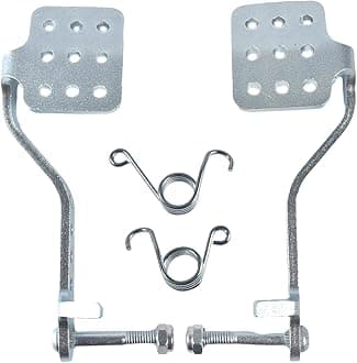 Brake Throttle Pedals with Return Springs Kit for 196cc 6.5hp Road Rocket Azusa Fun Kart Radio Flyer Carter Go Kart Vintage Go Cart Racing Drift Trike Heavy Duty Parts Silver