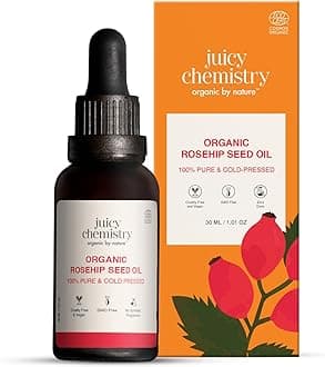 Organic Rosehip Oil for Skin, Face & Hair 30 ml | Cold Pressed & Therapeutic Grade Carrier Oil for Face Massage, Makeup Prep, Scars, Cuticles, Stretch Marks, Fine Lines & Wrinkles