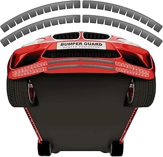 Bumper Scrape Guard for Cars, 4 Pack Front Bumper Scrape Guard Anti-Scratch Universal Fit Black Car Bumper Protector Carbon Fiber Front Lip Splitter Scrape Guard Skid for Lower Sport Cars SUV