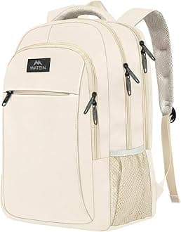MATEIN - Backpack Laptop Backpack PC Laptop with USB Charging Port, beige, 15,6 Pouces
