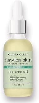 Olivia Care Flawless Skin Everyday Facial Oil – 100% Natural Tea Tree Oil – Lightweight & Hydrating – for Smooth, Nourished, and Radiant Skin – 2 fl oz