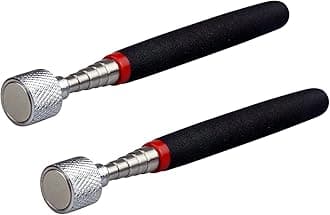 SE 30-Inch Telescopic Magnetic Pick-Up Tools with 15-lb Pull Capacity, 2-Pack - Extendable Stainless Steel Shaft, Cushioned Grip - 8036TM-NEW-2