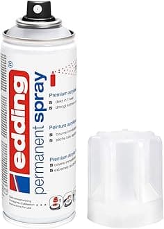 Edding 5200 Permanent Spray Clear Lacquer - Transparent Mat - 200 ml - Acrylic Paint Finishing Spray with a Mat Finish - for Sealing and Protecting Paint - Acrylic Clear Paint, 4-NL5200995