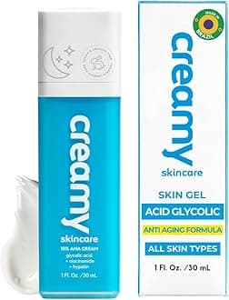 Creamy Skincare 10% Glycolic Moisturizer, Exfoliating Face Cream with Glycolic Acid, Niacinamide, and Hypskin, Nourishing, and Hydrating Cream, 1 fl oz/30mL
