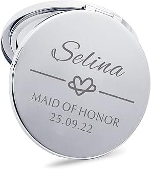 Personalized Compact Mirror Bridesmaid Gift Custom Engraved Pocket Mirror Bridesmaid Gifts Personalized Wedding Gifts for Bride Bridesmaid Wedding Anniversary Birthday Christmas (Design 2)