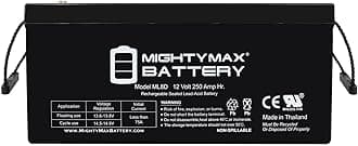 Mighty Max Battery 12V 250Ah Sealed Lead Acid Replacement Battery for Lifeline 12V 255AH GPL-8DL