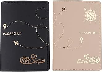 Travel Holder Set,Honeymoon Gift,Slim Passport Case Covers and Organizer Slots Couple Travel Luggage Tags,Wedding Bridal gift