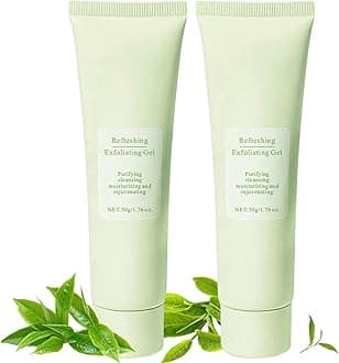 2PCS Green Tea Purifying Exfoliating Gel - Gentle Exfoliating Face Wash, Facial Scrub With Green Tea, Whitehead Remover For Face, Purify Facial Skin Care, Deep Cleansing Peeling Gel For All Skin Types