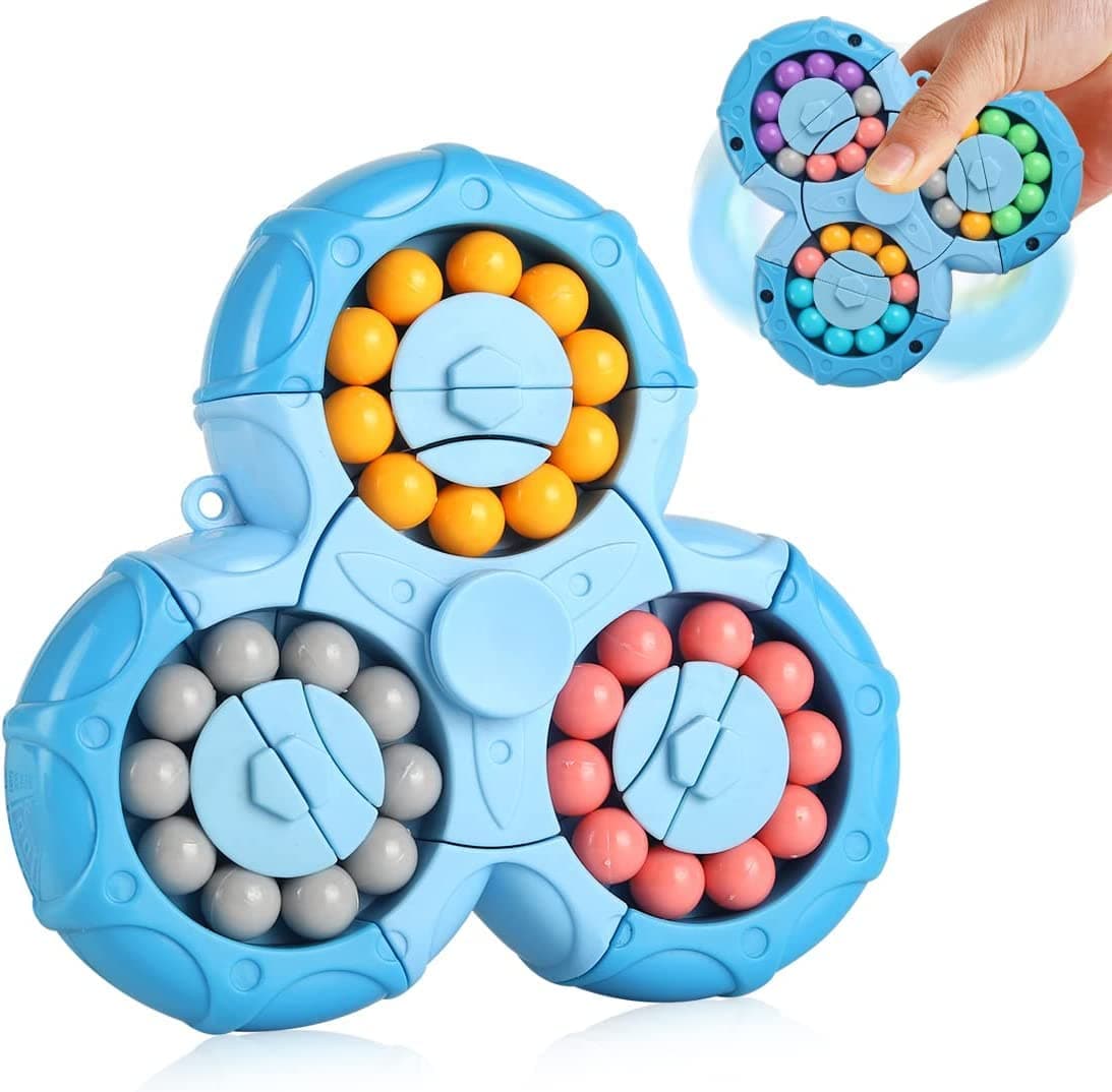 Spinner Toy Magic Bean Cube Six-sided Rotating Cube Plastic Learning Educational Fidget Toys for Kids Boys Gifts