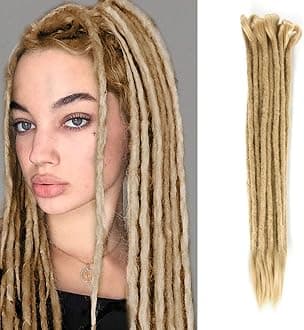 Dsoar Double Ended Dreadlocks Extensions 20 Inch 10 Strands Synthetic Dreads Handmade Crochet Dread Extensions Reggae Twist Braiding Hair(40 inch,Deep Blonde)