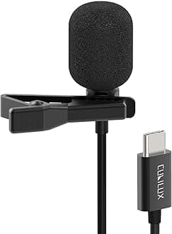 USB C Microphone Compatible with iPhone 15, iPhone 15 Pro Max, iPad 10, iPad Pro, iPad Air 5/4, Google Pixel 8/7/6 Pro7a/6a 5, Pixel Fold, Type C Lavalier Lapel Clip MIC, 10 Feet