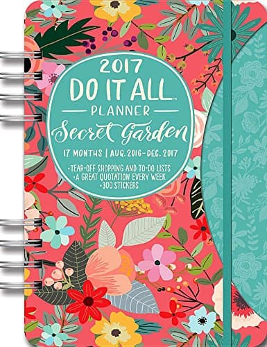 Orange Circle Studio 17-Month 2017 Do It All Planner, Secret Garden Paperback – Engagement Calendar, June 1, 2016