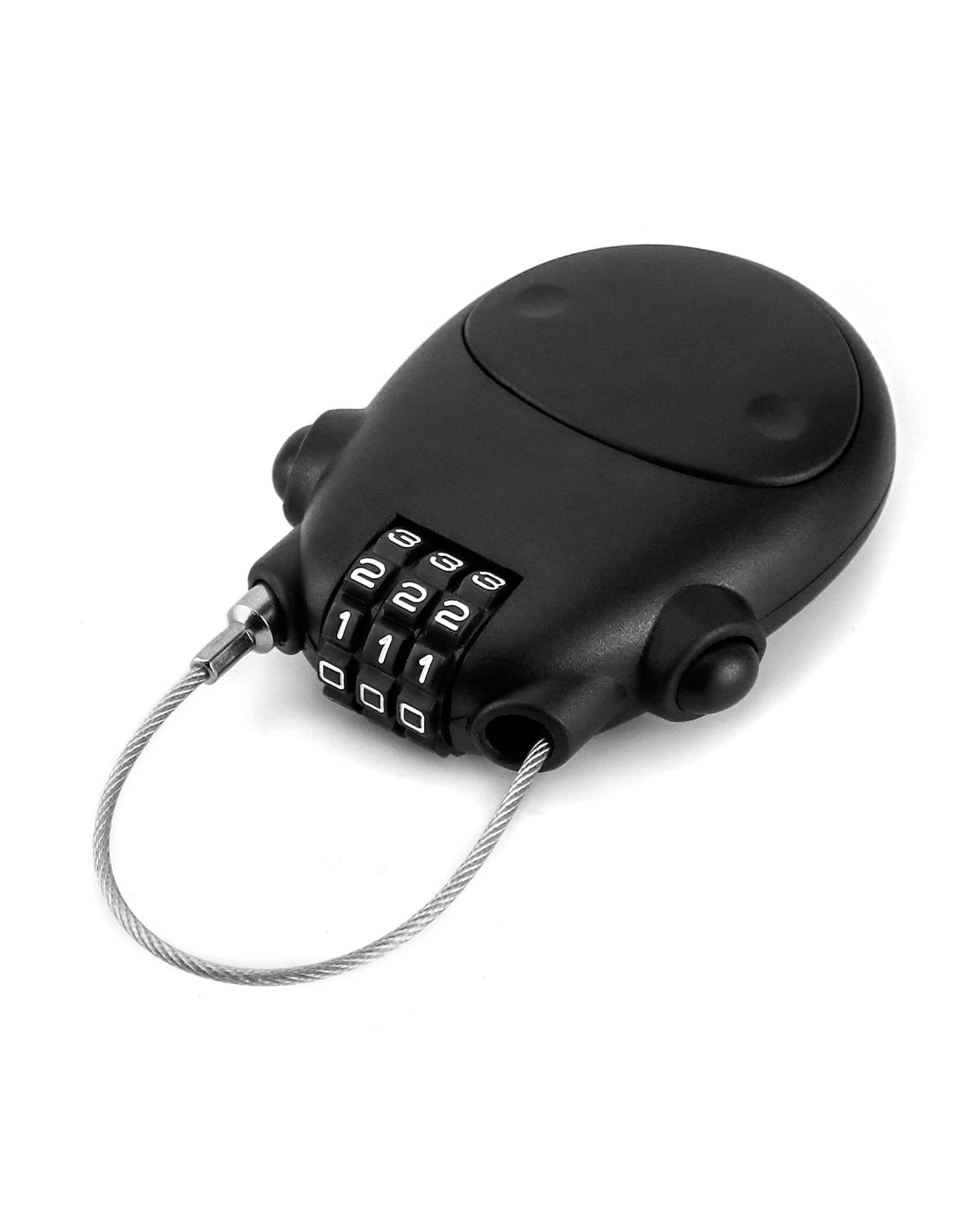 3 Digit Combination Lock, Cable Lock, Security Password Lock, 77cm Retractable Cable for Luggage, Bike, Ski, Snowboard