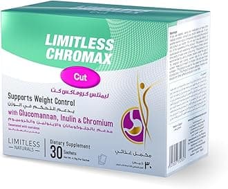 Limitless Chromax Cut – Glucomannan & Inulin Apple Sachets – Natural Weight Loss, Appetite Support & Metabolism Booster – Chromium, Green Tea & Green Coffee – 30 Sachets.