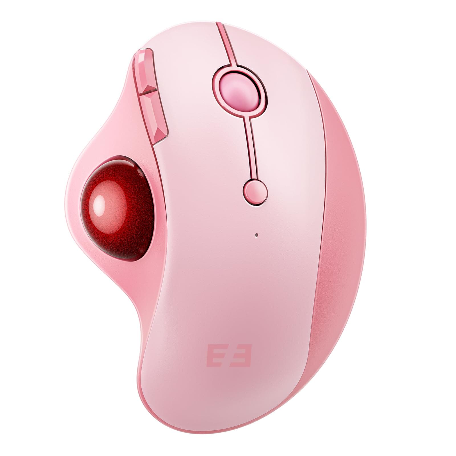 Seenda Wireless Trackball Mouse, Bluetooth Ergonomic Mouse - Rollerball Mouse Rechargeable Multi Devices USB/Bluetooth Connection Thumb Control Mouse Compatible for Mac/Android/Windows Computers, Pink