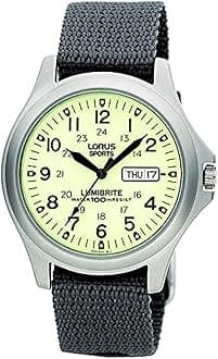 Lorus Men's Analogue Quartz Watch with Fabric and Canvas Strap – RXF41AX7