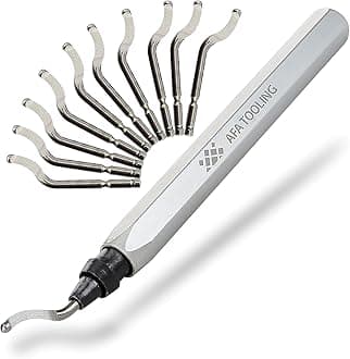 – AFA Tooling - Deburring Tool with 10 Extra High Speed Steel Blades - Works on Metal, Resin, PVC, and 3D Printed Plastic Edges - Great for Copper and PVC Pipes, 3D Printing, Resin Art, and Metal Work