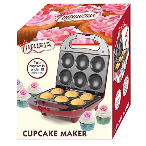 Indulgence Cupcake Maker Red Small Compact 6 Cupcakes