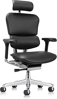 Eurotech LE9ERG Executive High Back Leather Swivel Chair - Office Chair with Tilt Tension Control, Tilt Lock, Back Angle & Height, Synchro Tilt, Seat Height & Depth, & Arm Height Adjustments