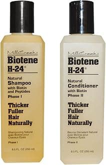 Botanicals Biotene H-24 Biotin and Keratin Shampoo and Condtiioner Bundle For Thinning Hair, Hair Loss and Receding Hair Line With Aloe Vera, Sage, Panthenol and Vitamin E, 8.5 oz. each