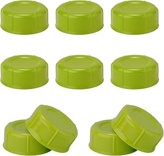 10pcs Narrow Baby Bottle Caps for Dr Brown & Medela Bottles, BPA Free Travel and Storage Baby Bottle Lids Replacement Parts with Sealing Gasket for Ameda Baby Bottles Accessory (Green)