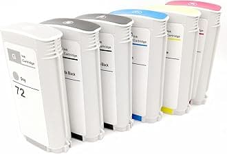 CLOAK CAT Compatible Ink Cartridges For HP 72 Cartridge Used For T1100 T790 T770 T610 T795 Printer Sigle Pack (Black & Cyan & Yellow & Magenta & Photo Black & Gray) (Black)