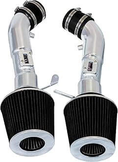 Cold Air Intake System with Heat Shield Kit + Filter Combo BLACK Compatible For 09-20 Nissan 370Z / Infiniti 08-13 G37 / 14-15 Q50 3.7L V6