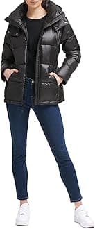 Kenneth Cole Women's Heavy Weight Down Puffer Jacket Down Alternative Coat