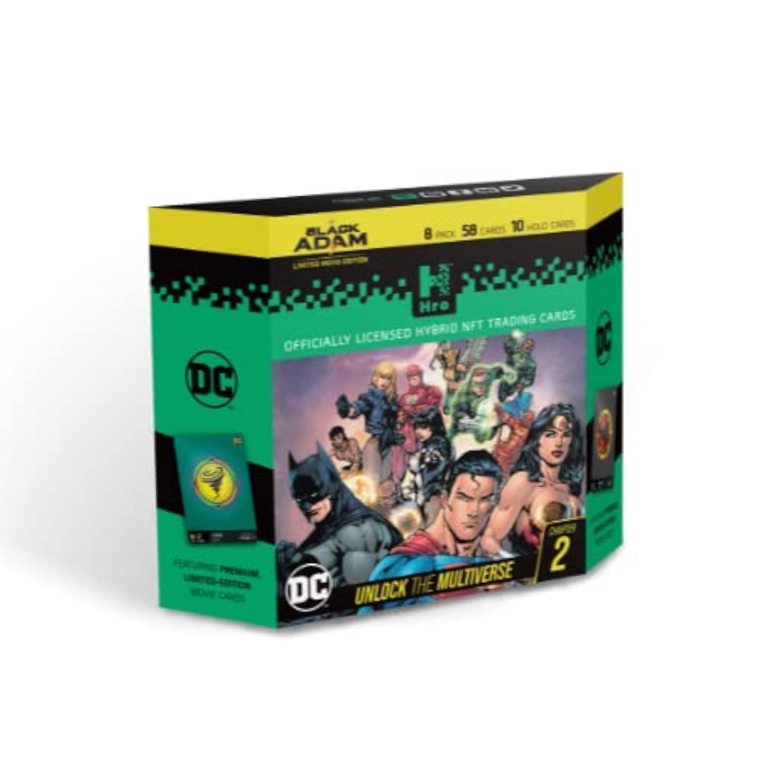 DC Comics Unlock The Multiverse | Hro Chapter 2: 8-Pack Premium Starter Box, Hybrid NFT Trading Cards, 58 Trading Cards Pack