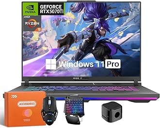 ROG Strix G16 Gaming Laptop, GeForce RTX 5070 Ti 12GB GDDR7, AMD Ryzen 9 8940HX Processor(Up to 5.3 GHz), 16" LED 165Hz WQXGA, 32 GB DDR5 RAM, 2 TB SSD, Backlit KB, Windows 11 Pro,w/Accessories
