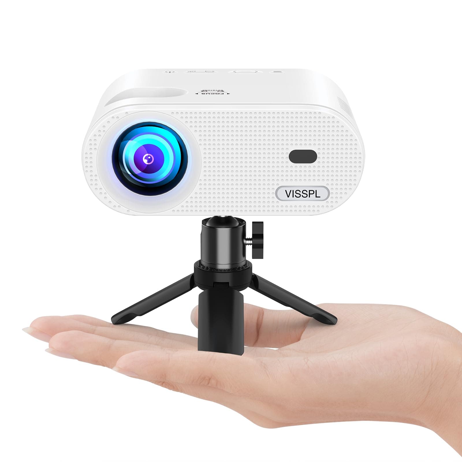 [Ultra-Thin & NetfIix Officially] Smart Mini Projector 4K, VISSPL Auto Focus & Keystone WiFi 6 & Bluetooth Lumen 1080P Full HD Portable Projector for Bedroom/Outdoor/Phone/iOS/Android