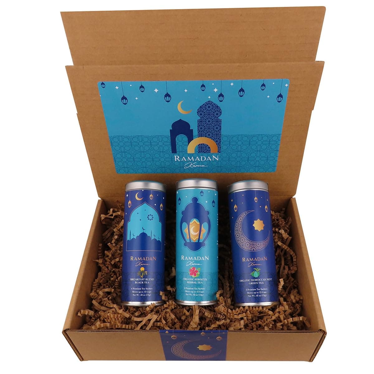 Ramadan Gift Basket by La Tea Dah, Gourmet Tea Gift Set, Beautifully Packaged Fine Tea Assortment, Islamic Eid, Ramadan Gifts