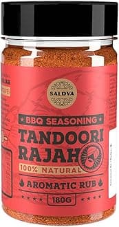 Tandoori Rajah Aromatic Rub - 100% Natural BBQ Seasoning - Intense And Expressive-Taste Seasoning Mix For Amazing Meat Steaks - Large Jar (180g)