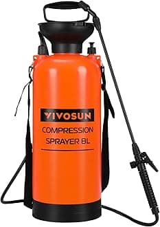 8L Pump Pressure Sprayer, Pressurized Lawn & Garden Water Spray Bottle with Adjustable Shoulder Strap, Pressure Relief Valve, for Spraying Plants, Garden Watering and Household Cleaning