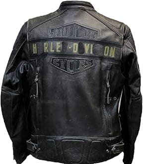 Mens Motorcycle Full Grain Cowhide Triple Vent Pitch Black Genuine Leather Jacket with Dual Vents