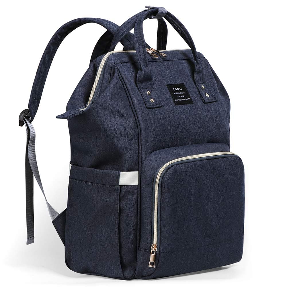 Tiscen Diaper Bag Backpack Baby Changing Bag Rucksack Multi-Function Waterproof Travel Nappy Tote Bags for Mom and Dad with Large Capacity (Navy Blue)
