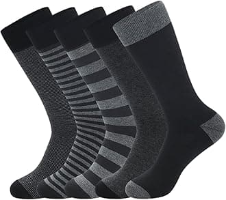 Men's Dress Socks 5 Pairs Mens Cotton Calf Business Formal Socks Soft Breathable Athletic Long Crew Casual Socks