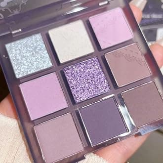 9 Colors Matte Nude Purple Shimmer Gold Dark Plum Colorful Eyeshadow Palette Matte Shimmer Korean Natural Eye Shadow palettes Highly Pigmented Naturing-Looking Long Lasting (#Dark Night Purple)