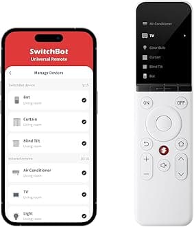 SwitchBot Universal Remote Control with Customizable APP, All-in-one Smart Remote Control, Control IR/Bluetooth Devices, Compatible with AC/Apple TV/Fire TV/SwitchBots and More, White