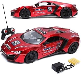 WizToy Italian Sports Remote Control Car with LED Lights and USB Charging Toy for Kids | RC Car Toy for Boys & Girls of 3-10 Years Age | High Speed & Range