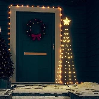 LED Christmas Cone Tree Light with 84 Warm White LEDs, Outdoor Christmas Decoration for Porch, Yard, Garden, Patio, Backyard, Holiday Seasonal Decoration 19.7"x59.1"