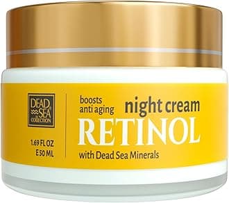 Dead Sea Collection Retinol Night Cream - Face Moisturizer with Retinol - Firming Cream with Dead Sea Minerals and Retinol - 1,69 Fl. Oz