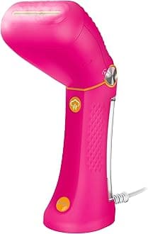 Handheld Garment Steamer for Clothes - Power Steam: Small Size, Big Power - Great for Home, Office, or Travel with Dual Voltage for Worldwide Use, Pink
