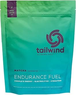 Tailwind Nutrition Endurance Fuel, Caffeine Drink Powder Mix with Electrolytes, Non-GMO, Free of Soy, Dairy, and Gluten, Vegan Friendly, Matcha Green Tea, 50 Servings