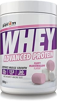 Per4m Whey Protein Powder | High Protein Shake for Muscle Growth & Recovery | Low Sugar Gym Supplement | Sports Nutrition Drink + Amino Acids (900g, Fluffy Marshmallow)