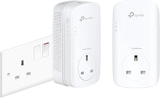TL-PA8010PKIT 1-Port Gigabit Passthrough Powerline Adapter Starter Kit, Powerline Network Adapters Speed up to 1300 Mbps, HD Video Streaming and Online Gaming, No Configuration Required