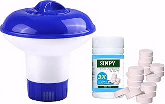 Chlorine Tablets for Hot Tub, 100g Chlorine Tablets for Swimming Pool with Floating Chlorine Tablets Dispenser for Swimming Pool Paddling Pool Spa Bathtubs